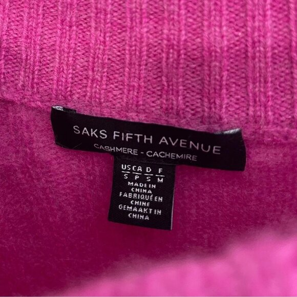 Saks Fifth Avenue 100% Cashmere Pink Sweater Size Small - Picture 6 of 6